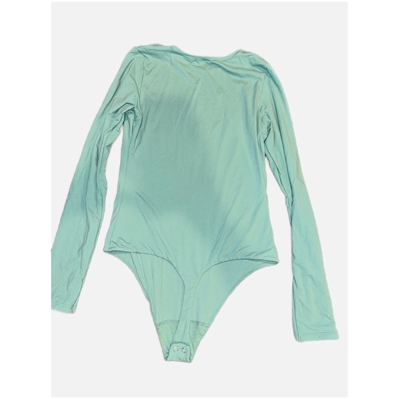 Auden Luxury Collection-NWOT Women's Long Sleeve Teal Bodysuit Size Medium - Picture 4 of 15